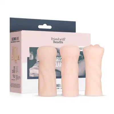 Friend With Benefits - Iris Clark Set of 3 Masturbators. Zestaw masturbatorów, usta, pochwa i anus, różnorodność dla każdego 