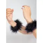 Secret Play - Marabou Handcuffs. Zmysłowe kajdanki bondage z piórami, elegancki dodatek do BDSM