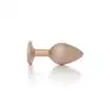 B-Series - Pearl Gold Plug Clear M. Plug analny ze stali nierdzewnej z eleganckim diamencikiem w rozmiarze M