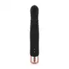 Rosy Gold - Rabbit Vibrator with thrusting function Black. Elegancki wibrator króliczek z funkcją intensywnych pchnięć dla dodatkowej stymulacji