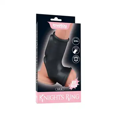 LoveToy - Silk Knights Ring Vibrating Penis And Scrotum Sleeve. Rękaw na penisa i mosznę z funkcją wibracji, zwiększ przyjemność i wytrzymałość