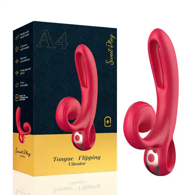 Erospace - Sweet Play Tounge Flipping Vibrator. Wibrator z ruchomym języczkiem, intensywna stymulacja dla maksymalnej przyjemności