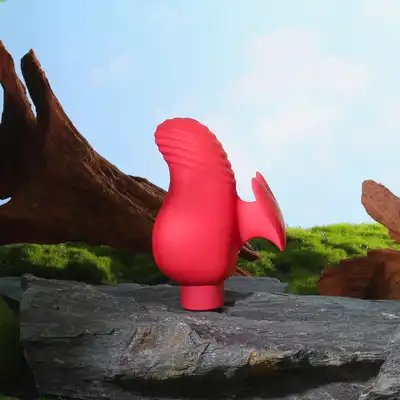 Gaia - Eco Love Vibrator. Różowy, biodegradowalny wibrator na palec z 10 trybami wibracji