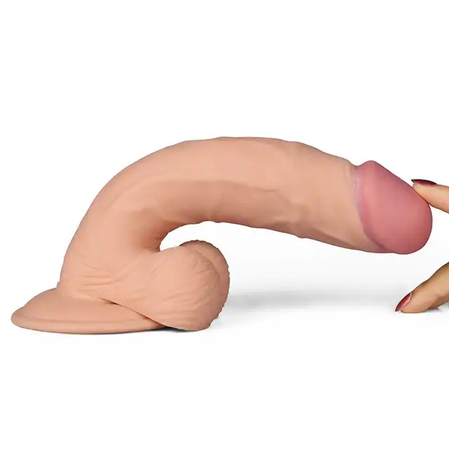 Lovetoy - The Ultra Soft Dude 9.0 Inch. Luksusowe dildo z wibracjami i przyssawką, design o realistycznej, ultra miękkiej strukturze