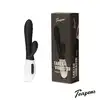 Teazers - Rabbit Vibrator Black. Czarny wibrator ze stymulatorem łechtaczki, ekscytująca stymulacja punktu G i łechtaczki