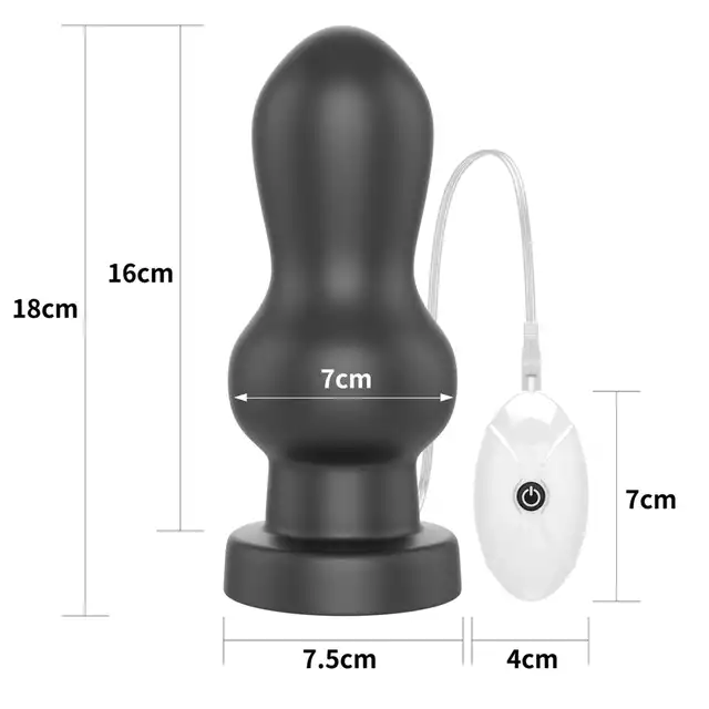 LoveToy - King Sized Vibrating Anal Rammer 7". Duży korek analny z przyssawką.