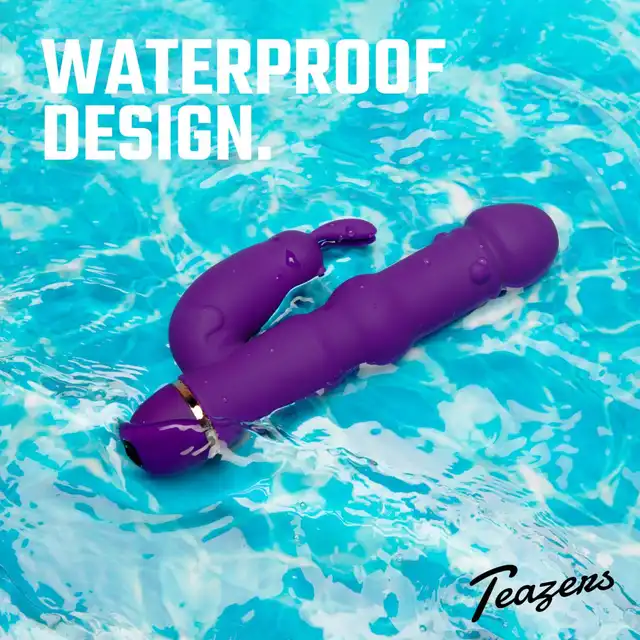 Teazers - Silicone Rabbit Vibrator Purple. Wyjątkowy wibrator króliczek z wieloma wypustkami, klasyka w nowoczesnej formie
