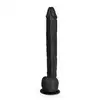 Kiotos - Cox MEGA Black 03. Ogromne realistyczne dildo o czarnym kolorze i mocnej przyssawce, gigantyczne doznania w realistycznym wydaniu
