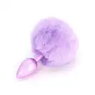 Happiness - Enchanting Bunnytail Buttplug Purple - Słodki fioletowy korek analny z mięciutki króliczym ogonkiem.