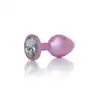 B-Series - Pearl Pink Plug Clear S. Luksusowy korek analny w rozmiarze S ze stali nierdzewnej z ozdobnym diamencikiem