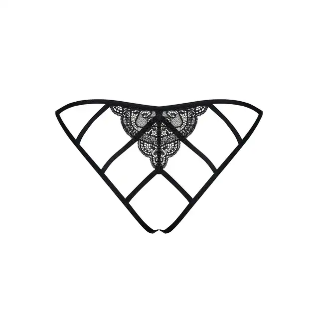 Obsessive - Miamor figi otwarte L/XL. Kusząca bielizna z koronką i otwartym krokiem dla prawdziwej uwodzicielki.