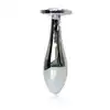 B-Series - Silver Plug Rose M. Luksusowy korek analny ze stali nierdzewnej z eleganckim diamencikiem w kolorze różowym