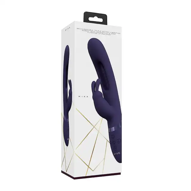 Vive Mika - Triple Motor - Vibrating Rabbit with Innovative G-Spot Flapping Stimulator - Purple