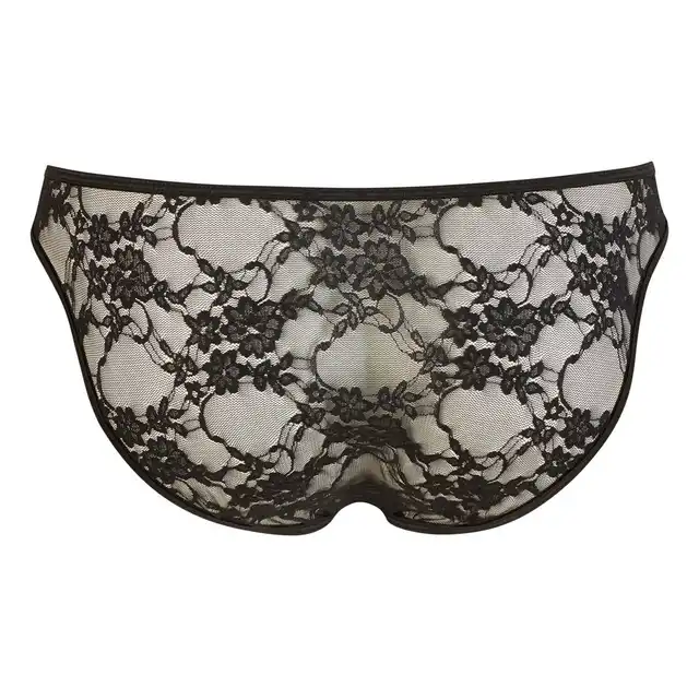 Svenjoyment - CN Men`s Briefs Lace XL. Czarne, koronkowe slipy dla zmysłowego uwodzenia i perfekcyjnego dopasowania.