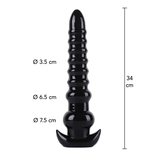 Hidden Desire - Extreme Anal Drill XXL 34 cm. Ekstremalne dildo analne XXL, PVC, szeroka podstawa, dla intensywnych doznań.