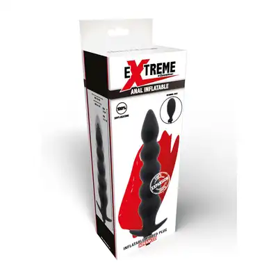 Hidden Desire - Inflatable Ribbed Plug Advance. Żebrowany długi plug analny o pompowanej konstrukcji 