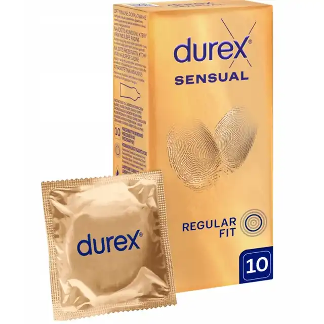 Durex - Sensual No Latex 10 szt. Nie lateksowe prezerwatywy idealne dla alergików zapewniające intensywne doznania
