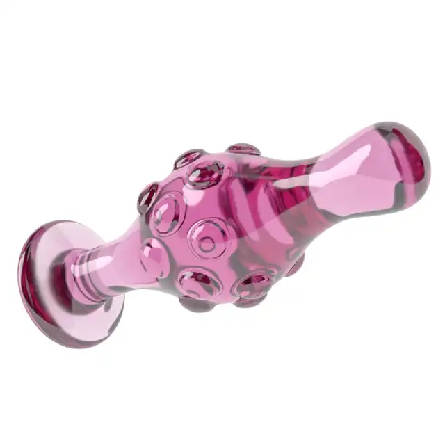 LoveToy - Dildo 4.5" Glass Romance. Różowe szklane dildo – luksusowe, schładzane i podgrzewane, z pudełkiem upominkowym