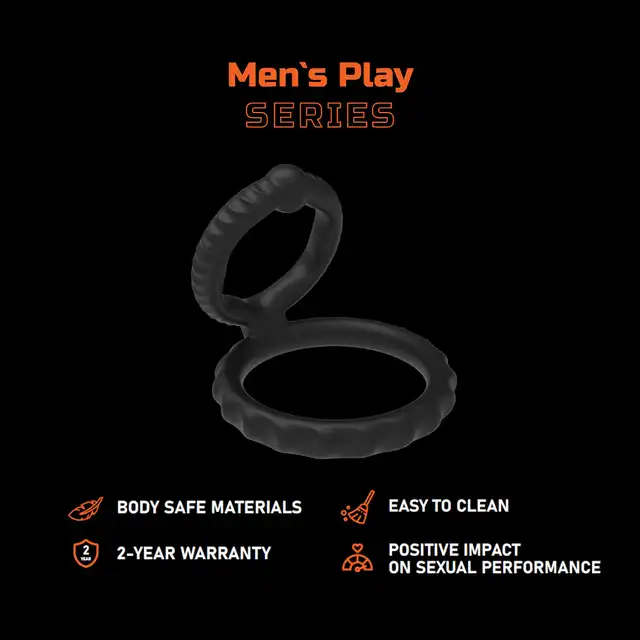 Erospace - Men's Play Silicone Cock Ring. Pierścień erekcyjny na penisa i jądra,wzmocnij swoje doznania