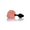 B-Series - Jewellery Silicon Bunny Tail - Black-Peach. Uroczy, mięciutki, króliczy ogonek w kolorze brzoskwiniowym 