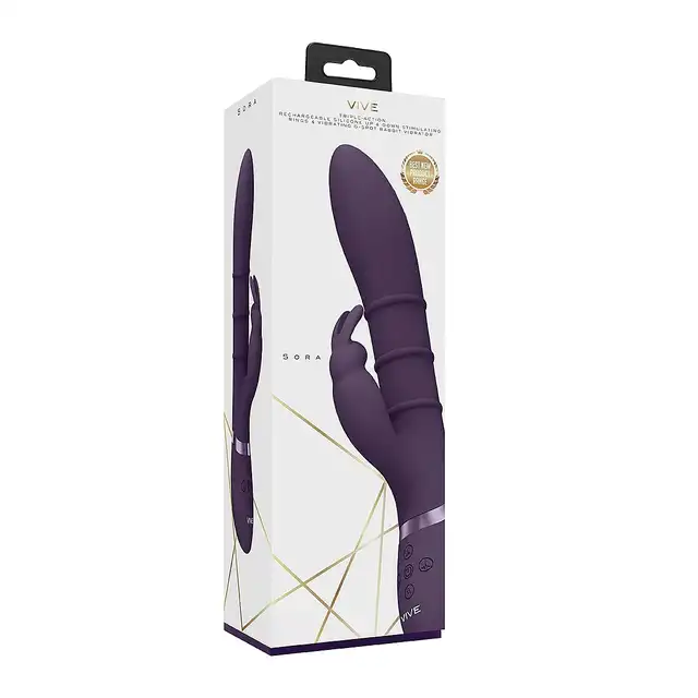 Vive Sora - Up &amp; Down Stimulating Rings, Vibrating G-Spot Rabbit - Purple