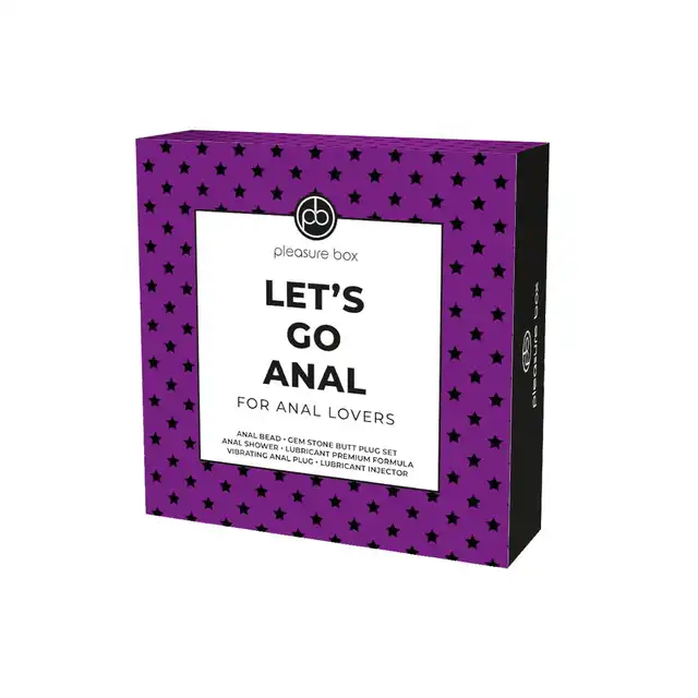 Pleasure Box - Let`S Go Anal For Anal Lovers. Zestaw erotycznych gadżetów analnych z wtyczkami i akcesoriami do higieny