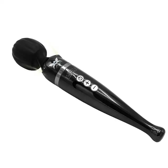 Pixey - Deluxe Black Chrome. Potężny wibrator magiczna różdżka, bezprzewodowy, moc, elegancja i nieprzerwana przyjemność