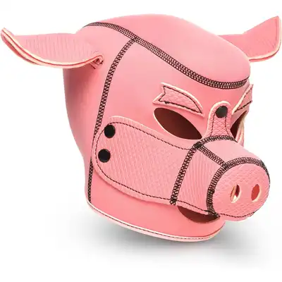 Master Series Swine - Pig Neoprene Hood. Maska fantasy roleplay w kształcie łba świni, wytrzymały neopren, uwolnij swoją wewnętrzną świnię