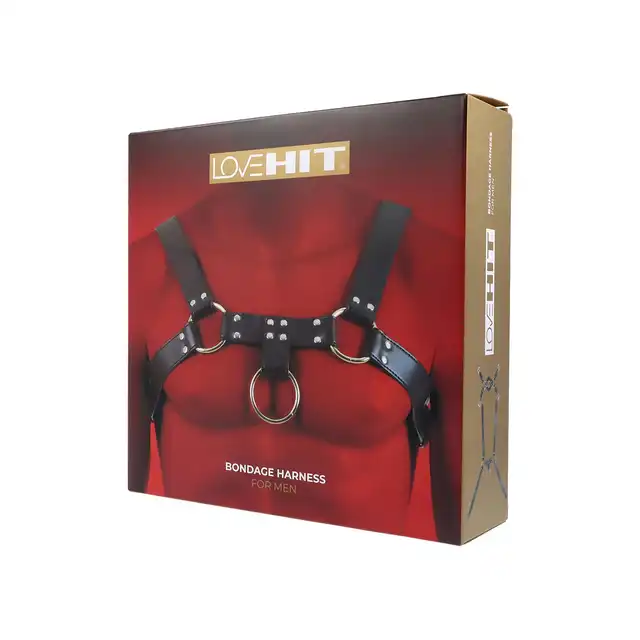 Virgite - Man Bondage Body Harness Mod. 4 Black. Harness z ekologicznej skóry, który łączy w sobie zarówno estetykę, jak i intensywność doznań!