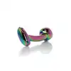 Bseries - Jewellery Multicolour Curved Plug S. Ekskluzywny, anatomicznie wyprofilowany korek analny z metalu, wzbogacony o elegancki design i możliwość personalizacji doznań