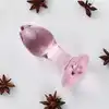 Nobü - Rose Heart Plug Pink. Szklana wtyczka analna o różowym kolorze z serduszkiem w podstawie, elegancki plug