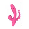 Erospace - Sweet Play Sucking Vivrator with Anal Braids. Wibrator ssący z koralikami analnymi, potrójna stymulacja dla wyjątkowej przyjemności