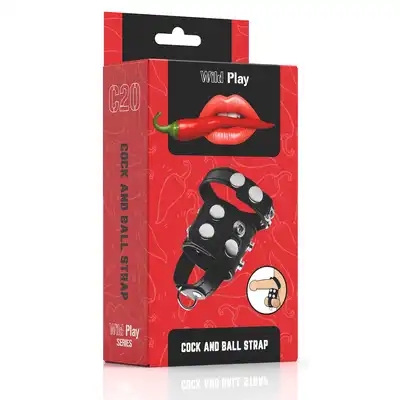 Erospace - Wild Play Cock and Balls Strap C20. Regulowana opaska zaciskowa na penisa i jądra, intensyfikuj doznania