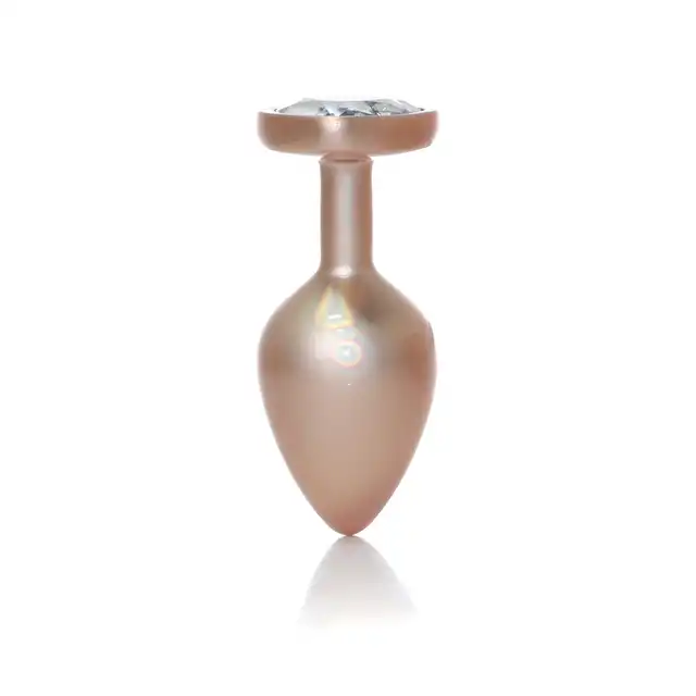B-Series - Pearl Gold Heart Plug Clear S. Plug analny w rozmiarze S, wykonany z gładkiej stali nierdzewnej, połączenie elegancji, bezpieczeństwa i zmysłowej stymulacji.