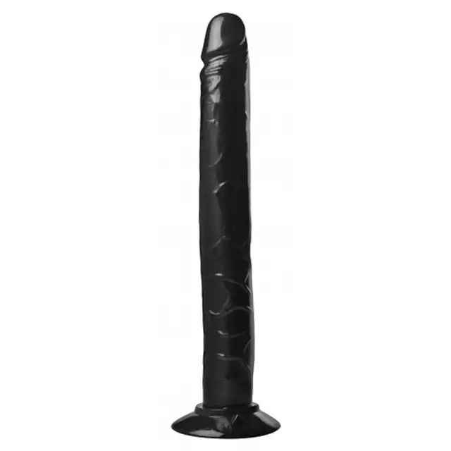 XR Brands - The Tower of Pleasure Huge Dildo. Ogromne czarne dildo z przyssawką, stabilna i solidna konstrukcja, mega stymulacja
