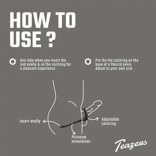 Teazers - Triple Prostate Vibrator with Remote. Stymulator prostaty z regulowanym ringiem, kompleksowa stymulacja w jednym urządzeniu