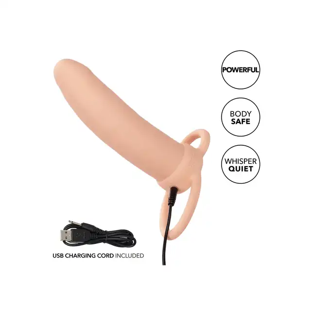 CalExotics - Performance Maxx Rechargeable Thick Dual Penetrator. Nakładna na penisa posiadająca 10 funkcji, zwiększoną grubość oraz pierścień na mosznę