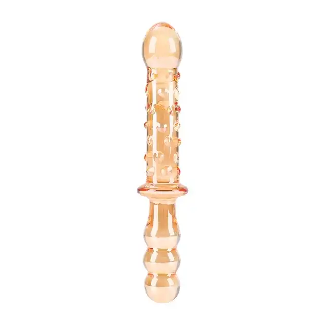 Nobü - Honey Dual Wand Orange. Podwójne dildo szklane o dwóch różnych końcówkach, zapewnia przyjemność nawet najbardziej wymagającym