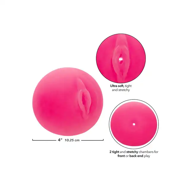 CalExotics - Pop Sock Pussy Ass. Dwuwejściowy różowy masturbator, realistyczny materiał, łatwa pielęgnacja