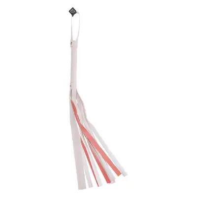 Sportsheets - Peaches `n CreaMe Stripe Flogger. Pudrowo różowy bat o skórzanym wykończeniu, figlarna przyjemność