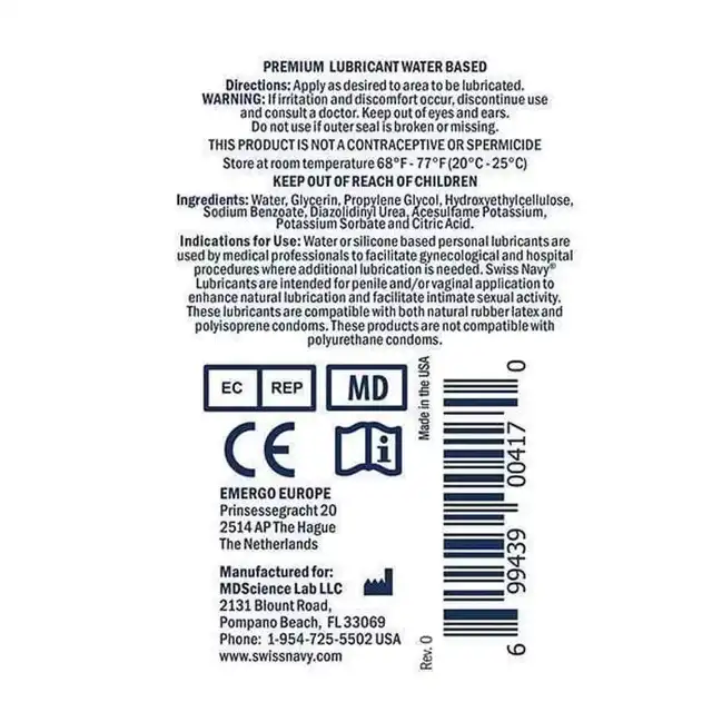 Swiss Navy - Water Based Lubricant 29,5ml. Hipoalergiczny lubrykant na bazie wody
