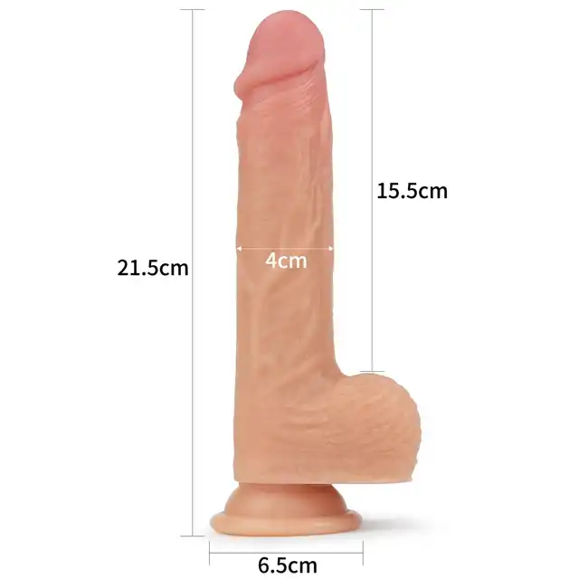 LoveToy - 8.5" Nature Cock Rotating. Silikonowy wibrator z rotacją i podgrzewaniem – 5 trybów wibracji, wodoodporny, z podstawą ssącą