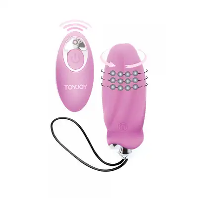 ToyJoy - You Crack Me Up. Różowe jajeczko wibrujące z 7 trybami wibracji i ruchomymi koralikami, sterowane na pilota.