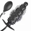 Master Series - Ass Puffer Ribbed Inflatable Anal Plug. Pompowany korek analny o intensywnie stymulującej powierzchni wypustkowej