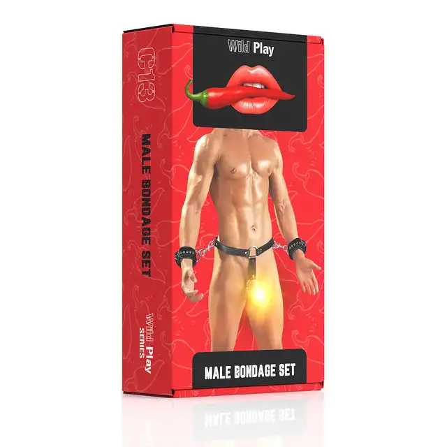 Erospace - Wild Play Male Bondage Set. Zestaw do krępowania dla mężczyzn, pełna kontrola i intensywne doznania