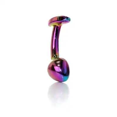 Bseries -  Jewellery Multicolour Curved Plug M. Luksusowy korek analny z wyprofilowaną konstrukcją, stworzony z myślą o bezpieczeństwie i komforcie