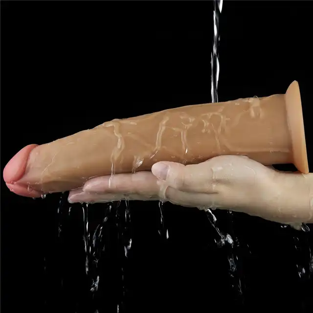 LoveToy - Wibrator 9.0'' Dual Layered Platinum Silicone Rotator. Realistyczne doznania, nowoczesna technologia