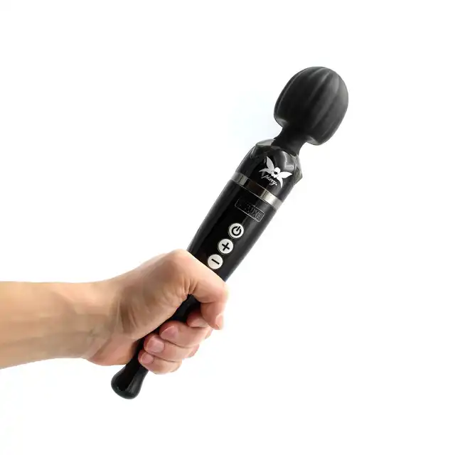 Pixey - Deluxe Black Chrome. Potężny wibrator magiczna różdżka, bezprzewodowy, moc, elegancja i nieprzerwana przyjemność
