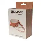 Blaze - Elite Collar And Chain Cognac Vegan Leather. Elegancka obroża z wegańskiej skóry o bogatym kolorze koniaku