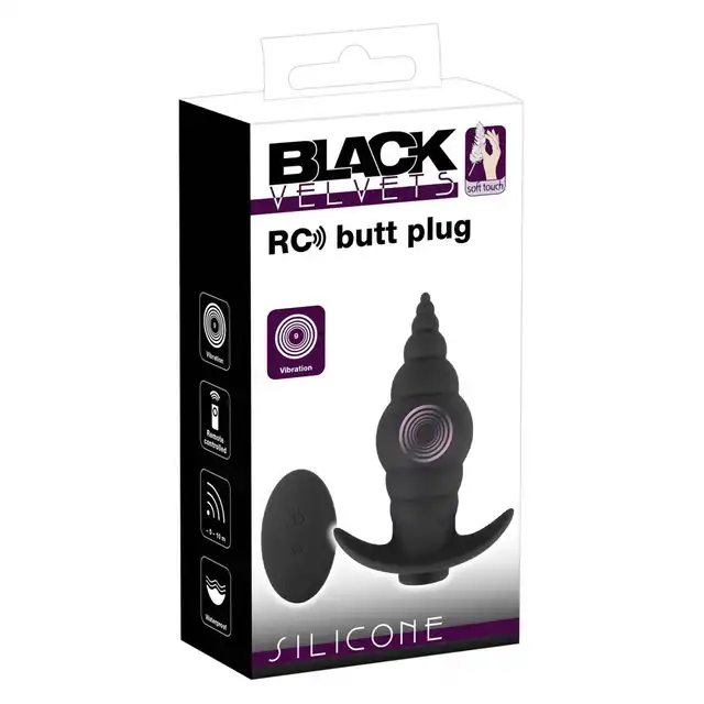 Black Velvets - RC Butt Plug. Wibrujący stożkowy korek analny z pilotem zdalnego sterowania, wyjątkowy kształt i stymulacja